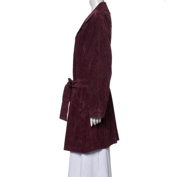 Dennis Basso Suede Leather Trench coat - Picture 4 of 7